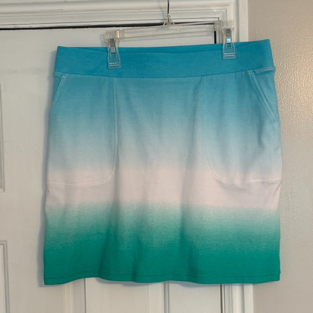 Croft & Barrow Skort tie-dyed - blue, green & white - Size M